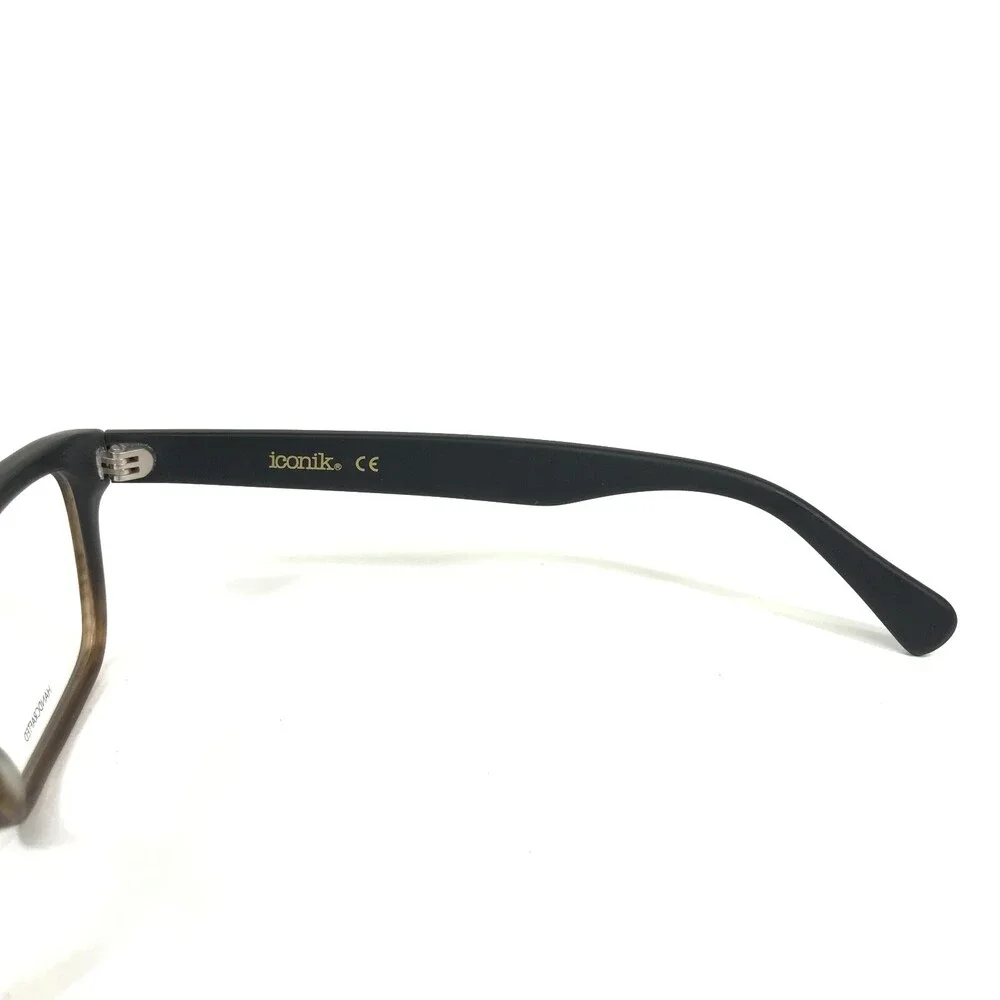 Iconik Eyeglasses Frames Harrison C01 Black Brown Rectangular Full Rim 55-14-145